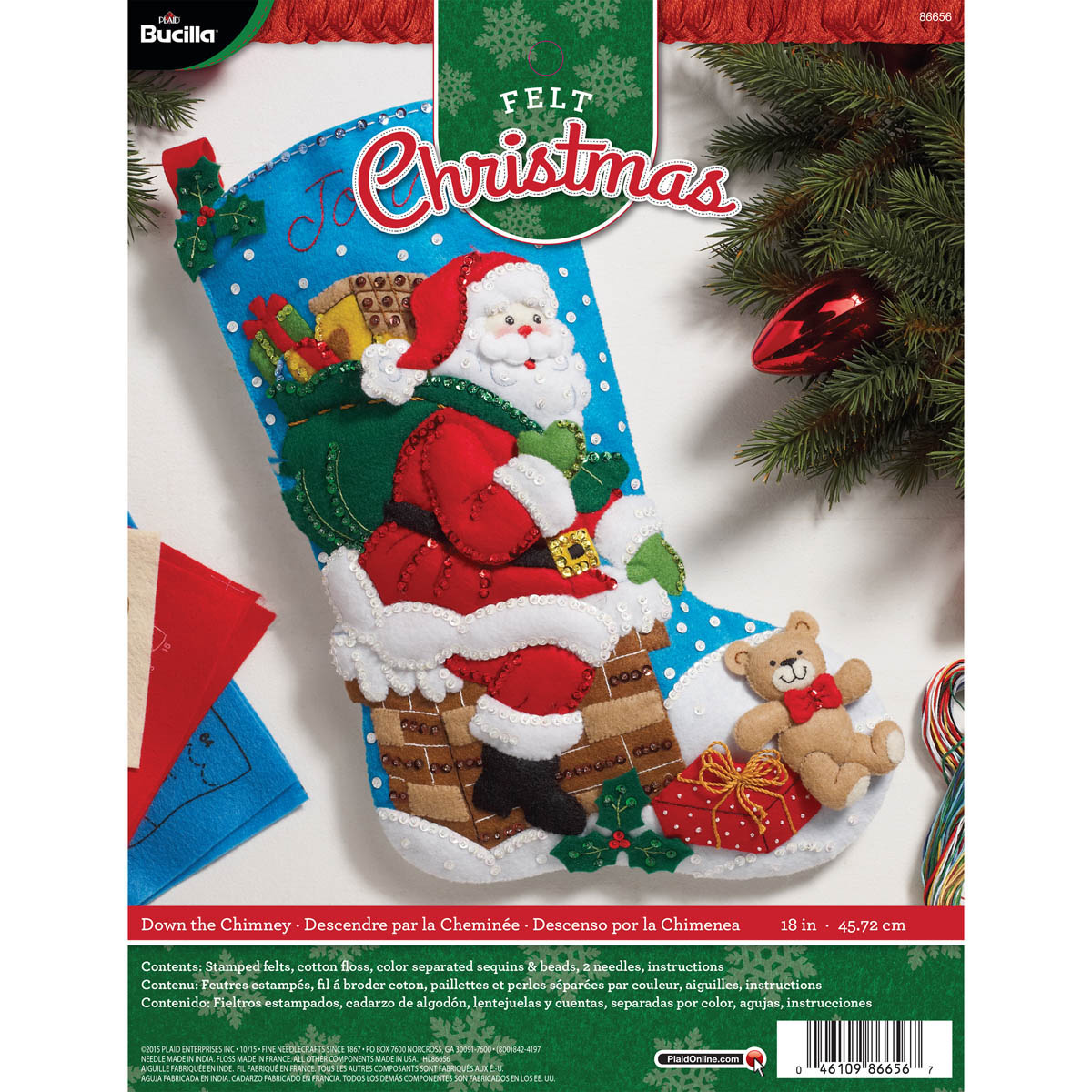 Shop Plaid Bucilla ® Seasonal - Felt - Stocking Kits - Down The Chimney -  86656 - 86656