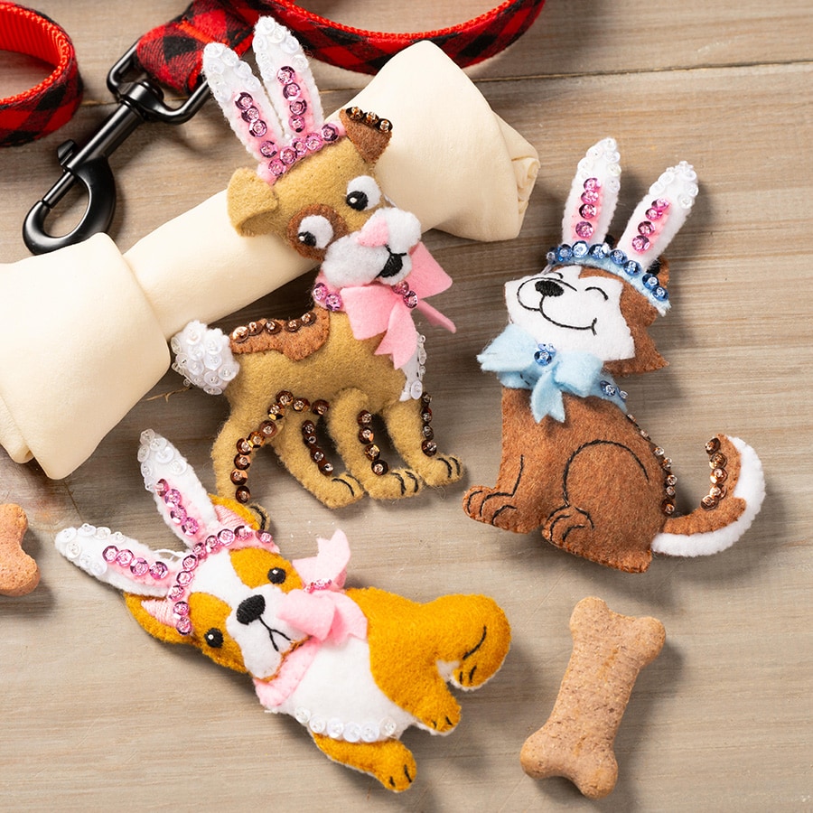 Bucilla ® Seasonal Felt Bunny Puppies Ornament Kit