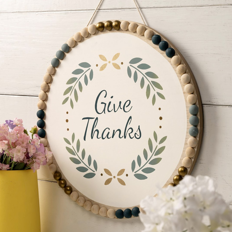 Give Thanks Circle Plaque