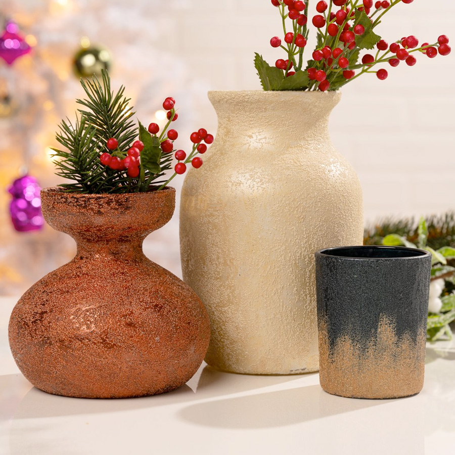 Sugar Metallic Holiday Vases 