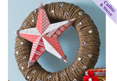 Holiday Yarn and Star Wreath
