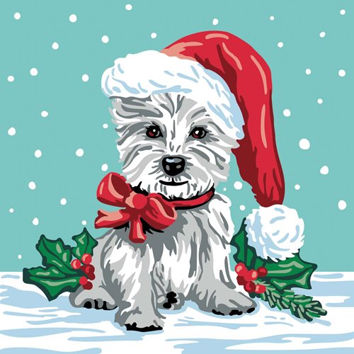 Plaid ® Let's Paint™ Modern Paint-by-Number - Christmas Terrier - 17923