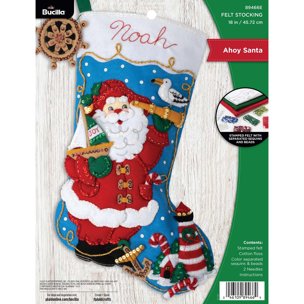 COMPLETED ~ Bucilla Santa's Toy Shop Handmade Felt Applique Christmas  Stocking