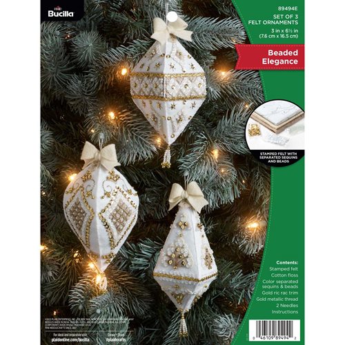 Bucilla ® Seasonal - Felt - Ornament Kits - Beaded Elegance - 89494E