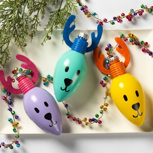 Reindeer Light Bulb Ornaments