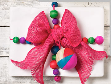 Easy DIY Holiday Ornament Idea - Wood Beads and Large Ball Ornament