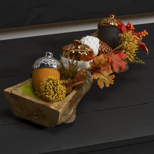 Painted Pumpkin, Acorn, & Pinecone Decor