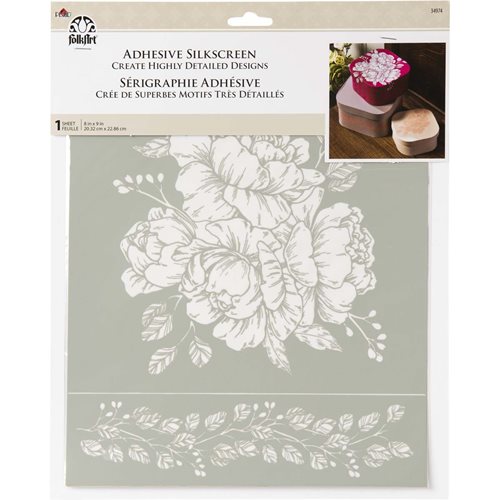 FolkArt ® Adhesive Silkscreen - Vintage Floral - 34974