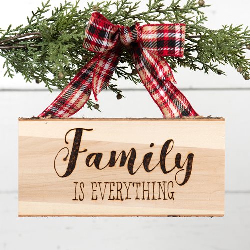 Family Wood Burned Sign Christmas DIY