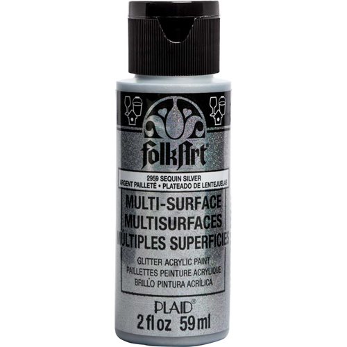 FolkArt ® Multi-Surface Glitter Acrylic Paints - Sequin Silver, 2 oz. - 2959