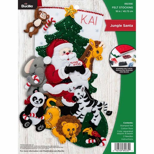 Bucilla ® Seasonal - Felt - Stocking Kits - Jungle Santa - 89235E