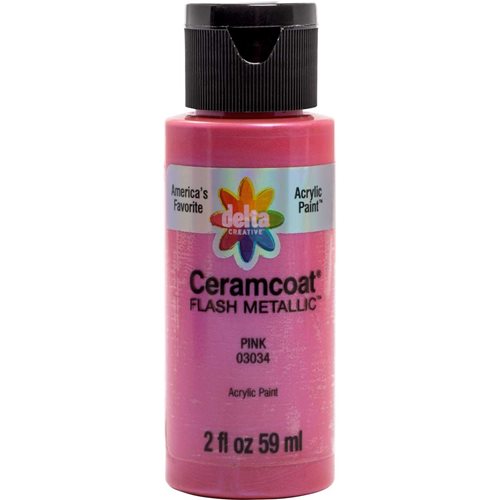 Delta Ceramcoat ® Acrylic Paint - Flash Metallic Pink, 2 oz. - 03034