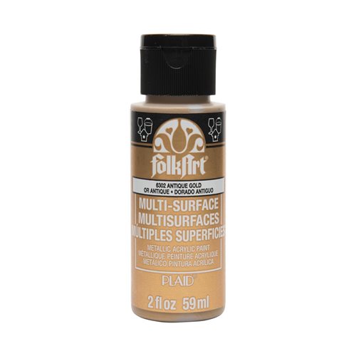 FolkArt ® Multi-Surface Metallic Acrylic Paints - Anitque Gold, 2 oz. - 6302