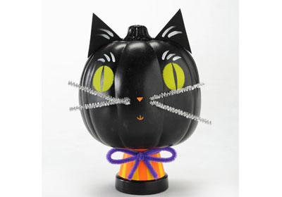 FolkArt Black Cat Pumpkin