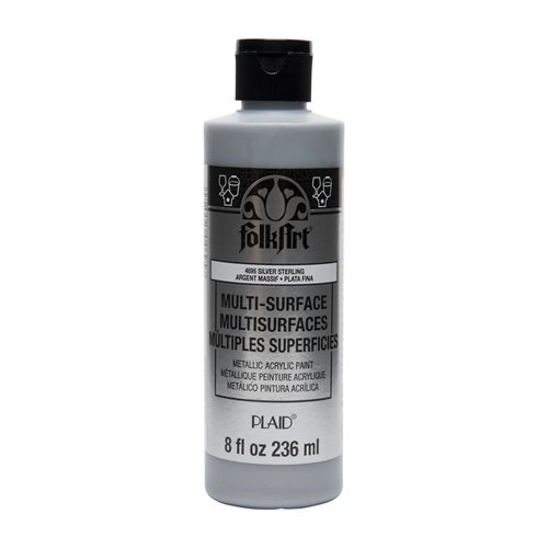 FolkArt ® Multi-Surface Metallic Acrylic Paints - Silver Sterling, 8 oz. - 4695