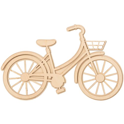 UNPAINTED LAYERED WOOD SHAPE - BICYCLE