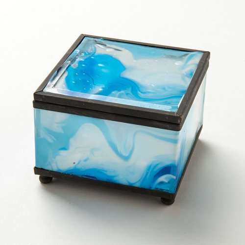 Poured Art on Glass Box