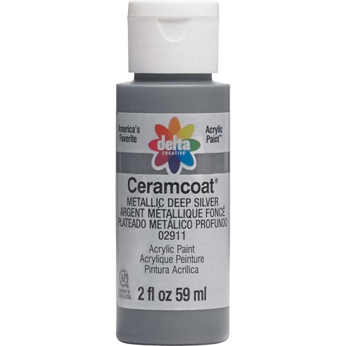 Delta Ceramcoat ® Acrylic Paint - Metallic Deep Silver, 2 oz. - 02911