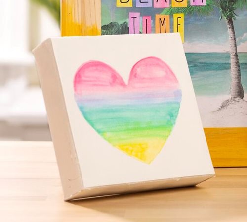Watercolor Heart Mini Canvas
