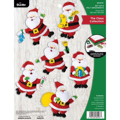 Bucilla ® Seasonal - Felt - Ornament Kits - The Claus Collection - 89497E