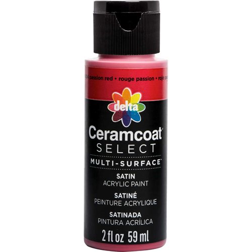Delta Ceramcoat ® Select Multi-Surface Acrylic Paint - Satin - Passion Red, 2 oz. - 04004