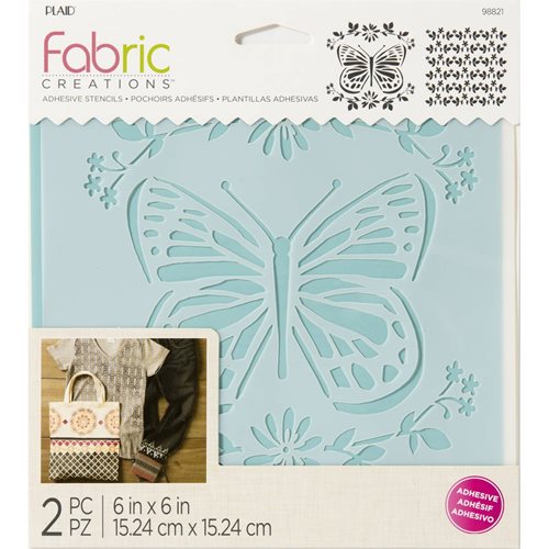 Fabric Creations™ Adhesive Stencils - Butterfly, 6" x 6" - 98821