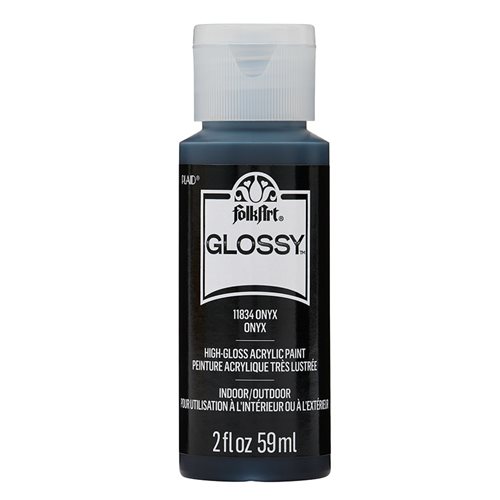 FolkArt Glossy Acrylic Paint - Onyx, 2 oz. - 11834