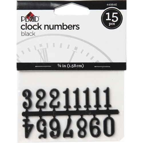 Plaid ® Accessories - Clock Numbers - Black, 5/8", 15 pc. - 44984E