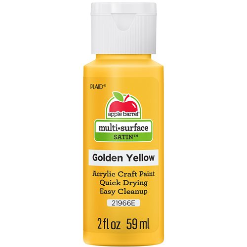 Apple Barrel ® Multi-Surface Satin Acrylic Paints - Golden Yellow, 2 oz. - 21966E