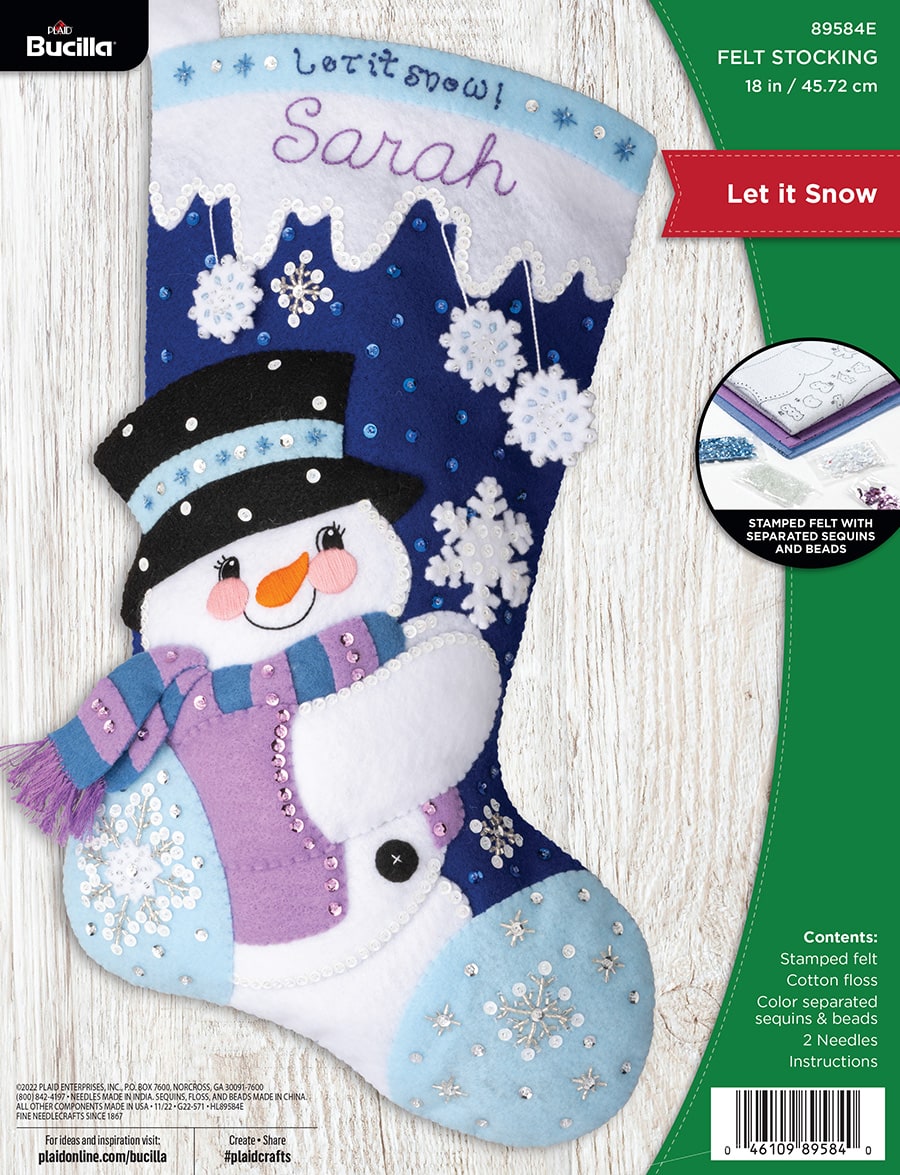 Shop Plaid Bucilla ® Seasonal - Felt - Stocking Kits - Let it Snow