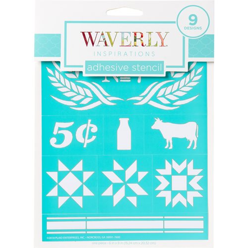 Waverly ® Inspirations Laser-cut Adhesive Stencils - Farmhouse, 6" x 8" - 22764E