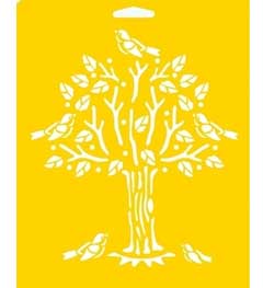 Delta Stencil Mania™ - Tree with Birds, 7" x 10" - 971570710