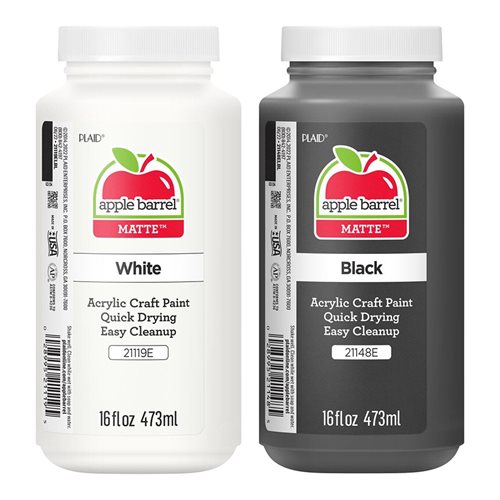 Apple Barrel ® Paint Set - Black and White, 16 oz., 2 pc. - PROMOABWB