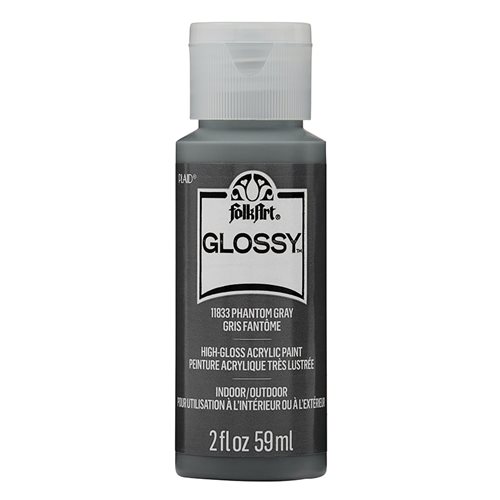 FolkArt Glossy Acrylic Paint - Phantom Gray, 2 oz. - 11833