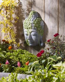 Moss-Covered Buddha Garden Decoration Idea