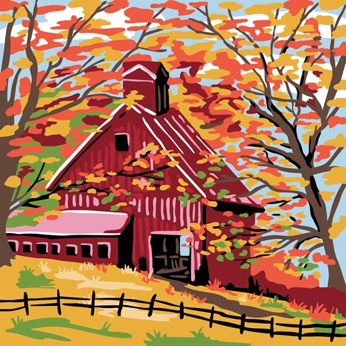 Plaid ® Let's Paint™ Modern Paint-by-Number - Fall Barn - 17916