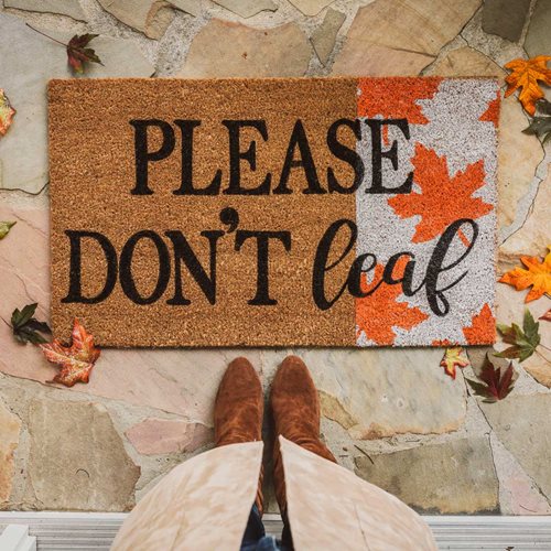 Please Don't Leaf Welcome Mat