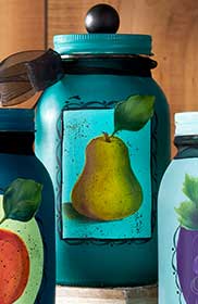 Painted Pear Canning Jar