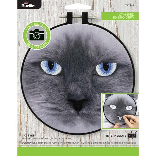 Bucilla ® Stamped Embroidery - Photgraphic - Cat Eyes - 49453E