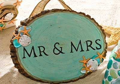 Wood Mr. & Mrs. Wedding Sign for a Beach Wedding