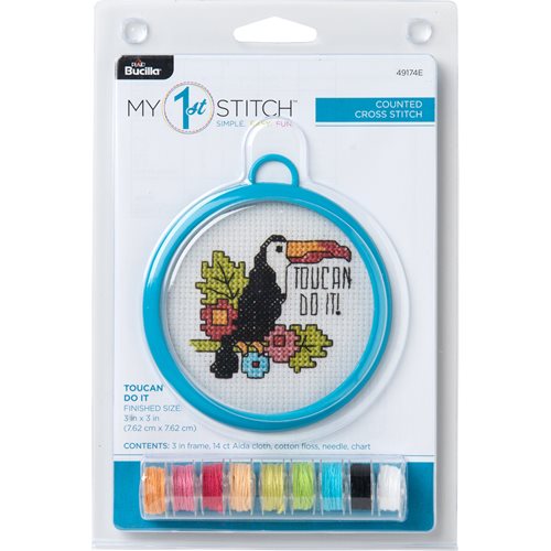 Bucilla ® My 1st Stitch™ - Counted Cross Stitch Kits - Mini - Toucan Do It - 49174E