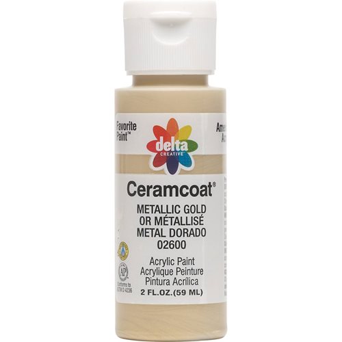 Delta Ceramcoat ® Acrylic Paint - Metallic Gold, 2 oz. - 026000202W