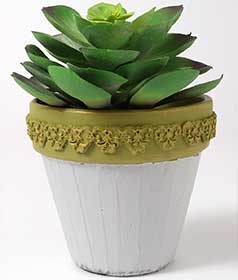 Faux Cement Collage Clay Planter