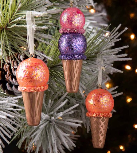 DIY Ice Cream Cone Ornaments