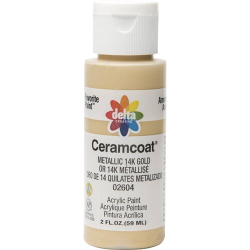 Delta Ceramcoat ® Acrylic Paint - Metallic 14K Gold, 2 oz. - 026040202W