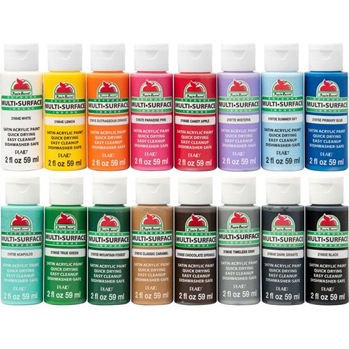 Plaid Apple Barrel Multi Surface Satin Acrylic Paint 16 Color Set Promoabms1 - Acrylic Paint Colors Needed
