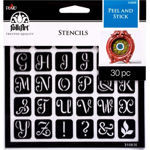 FolkArt ® Peel & Stick Painting Stencils™ - Elegant Alphabet - 31083E