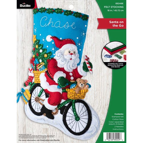 Bucilla ® Seasonal - Felt - Stocking Kits - Santa on the Go - 89249E