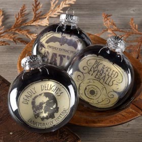 Black and White Halloween Ornaments