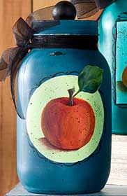 Painted Apple Canning Jar
